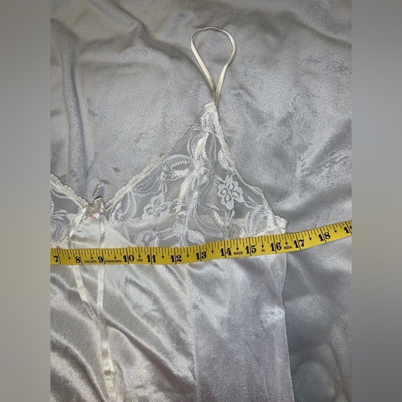 TOSCA OF CALIFORNIA white nylon lace cup babydoll maxi slip nightgown large - Picture 7 of 7